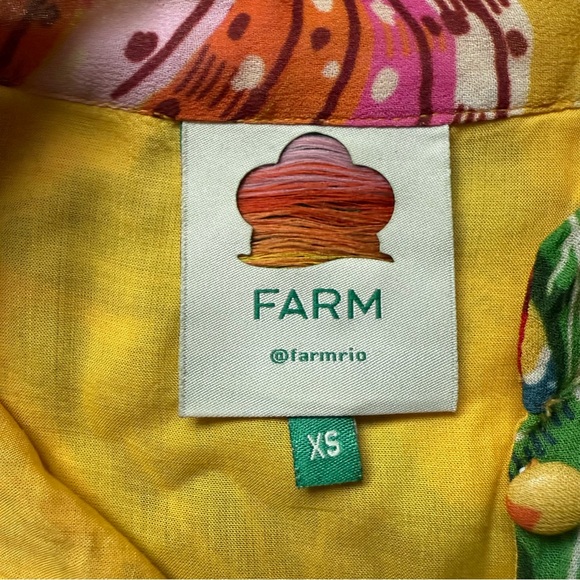 FARM Rio Yellow Ruffle Mini Dress Size XS - Picture 2 of 12